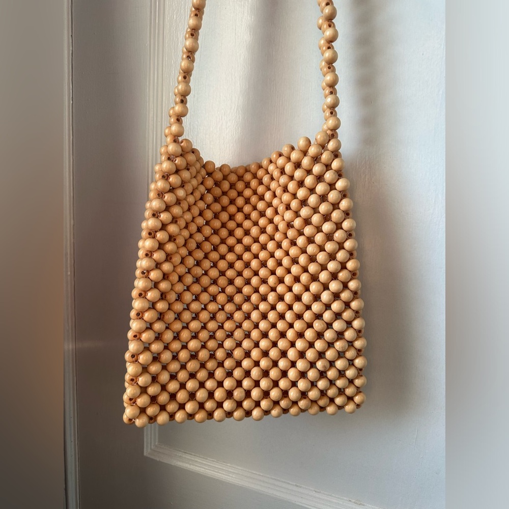 Beaded beach bag.